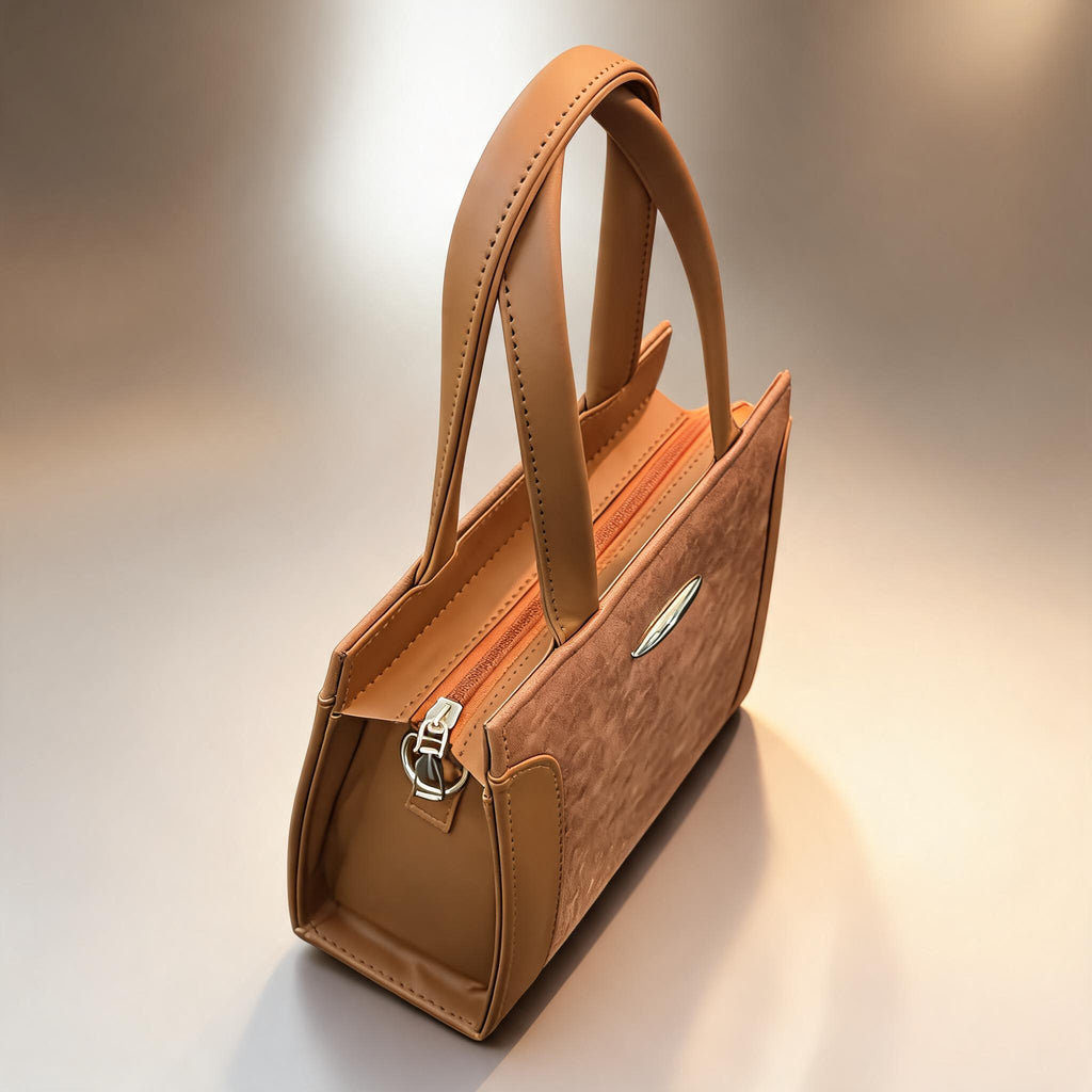 Caramel Ostrich Square Tote