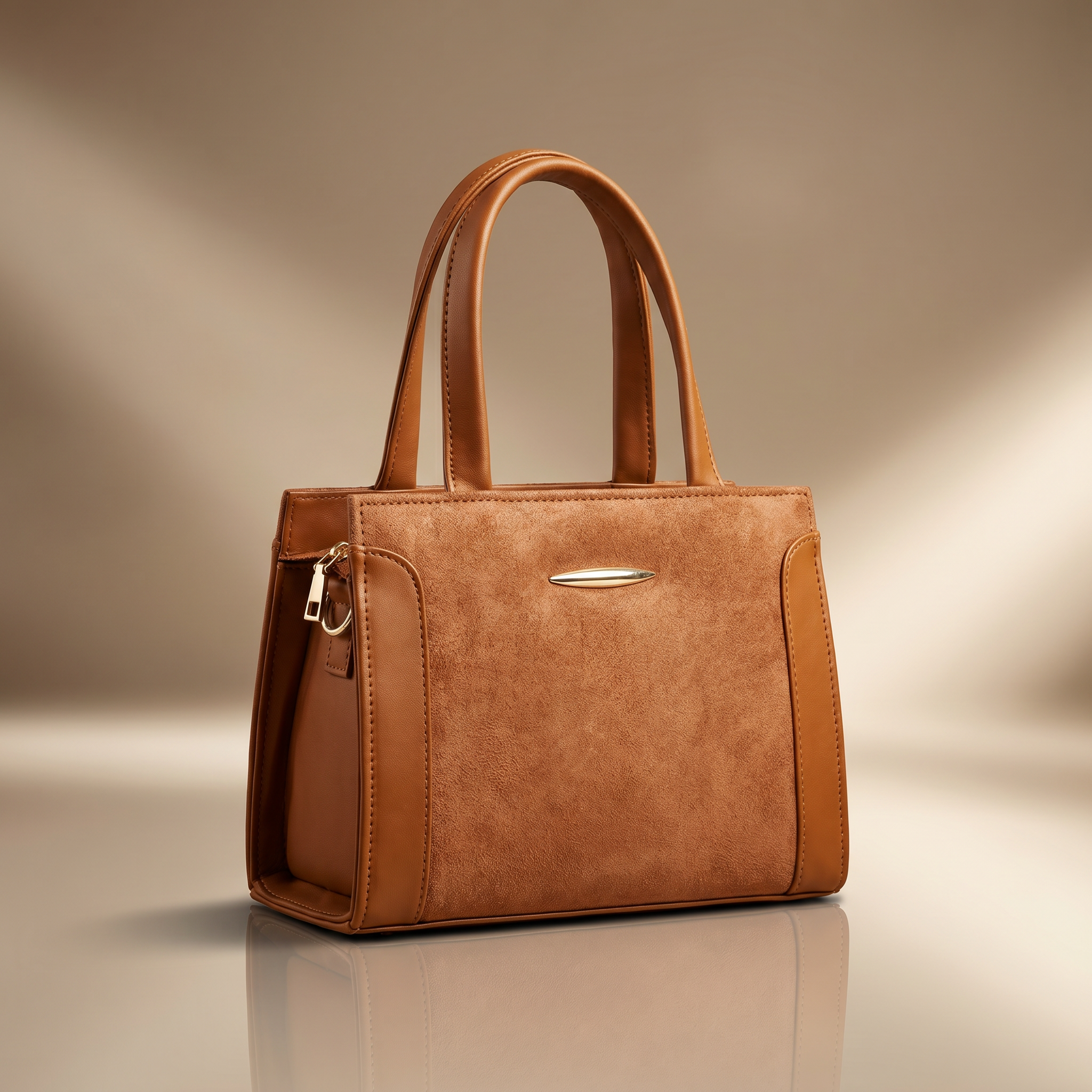 Caramel Ostrich Square Tote