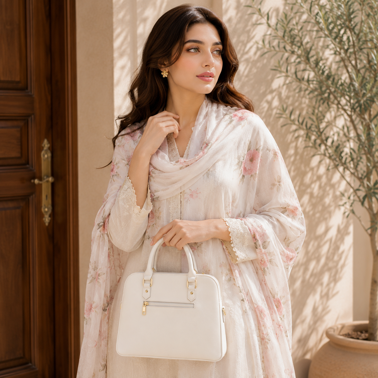 Pearl White Dome Bag