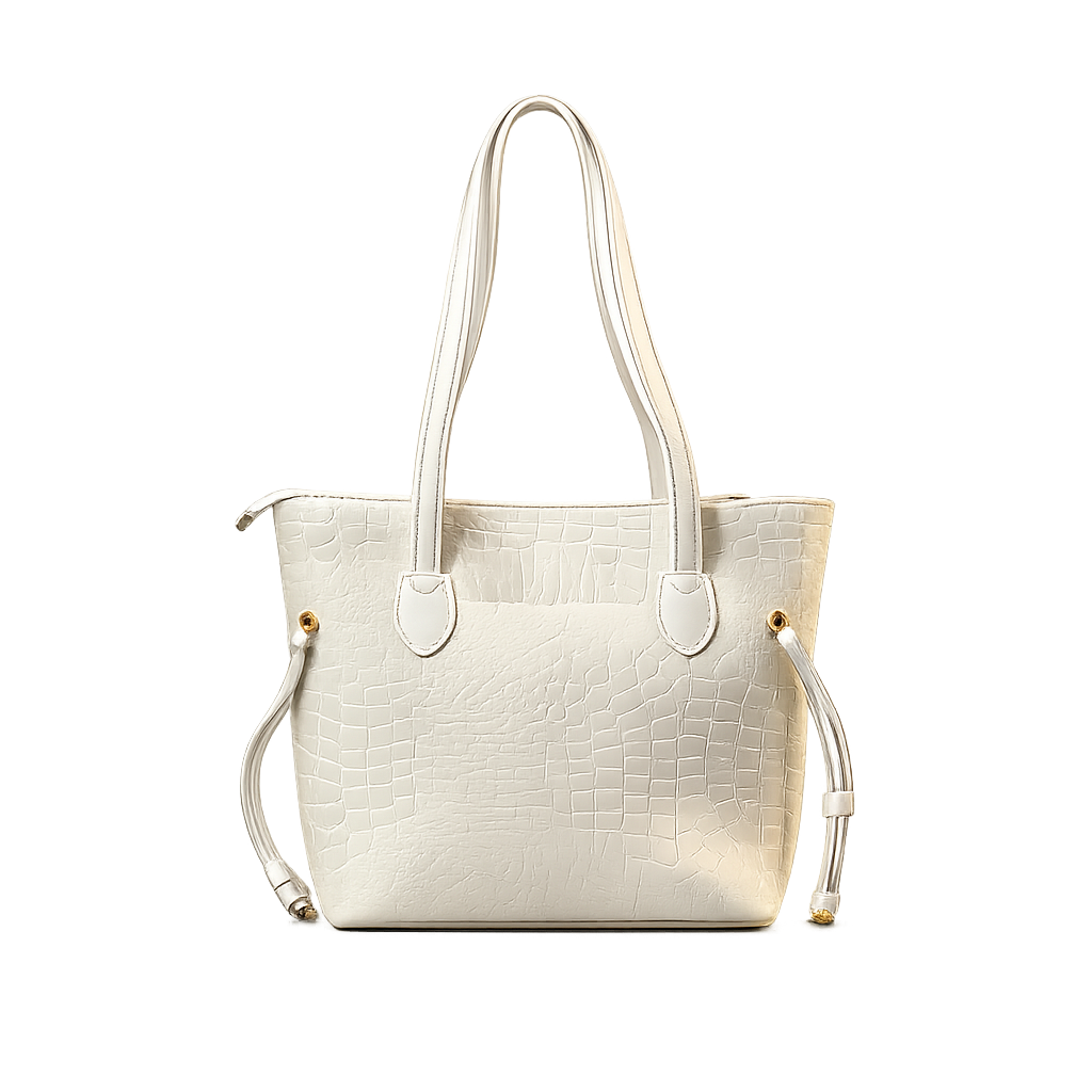 White Croc Tote