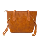 Caramel Croc Shopper Tote