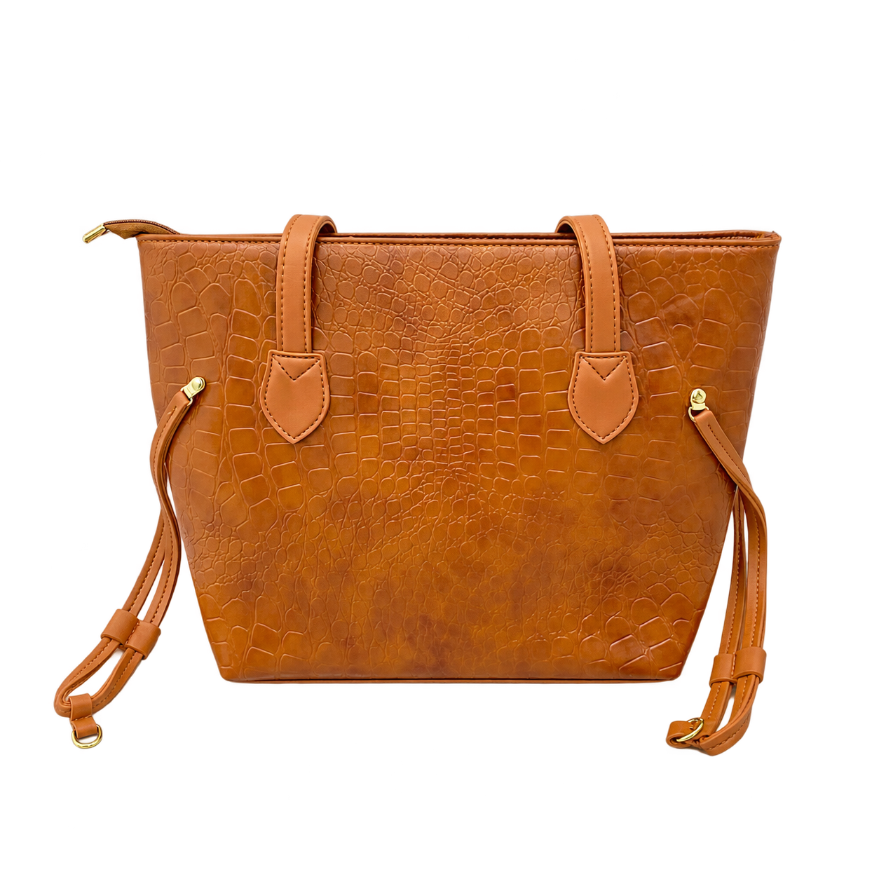 Caramel Croc Shopper Tote
