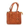 Cognac Buckle Charm Handbag