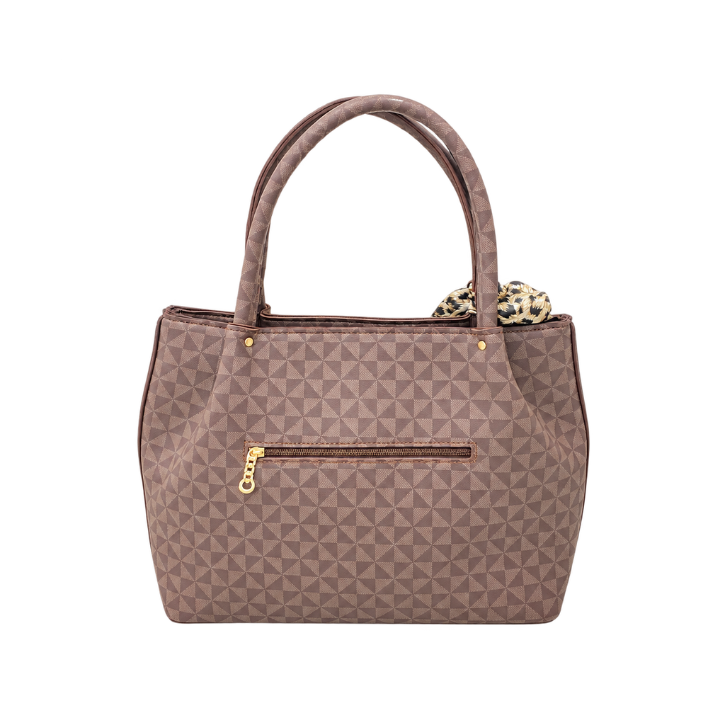 Mocha Geometric Tote
