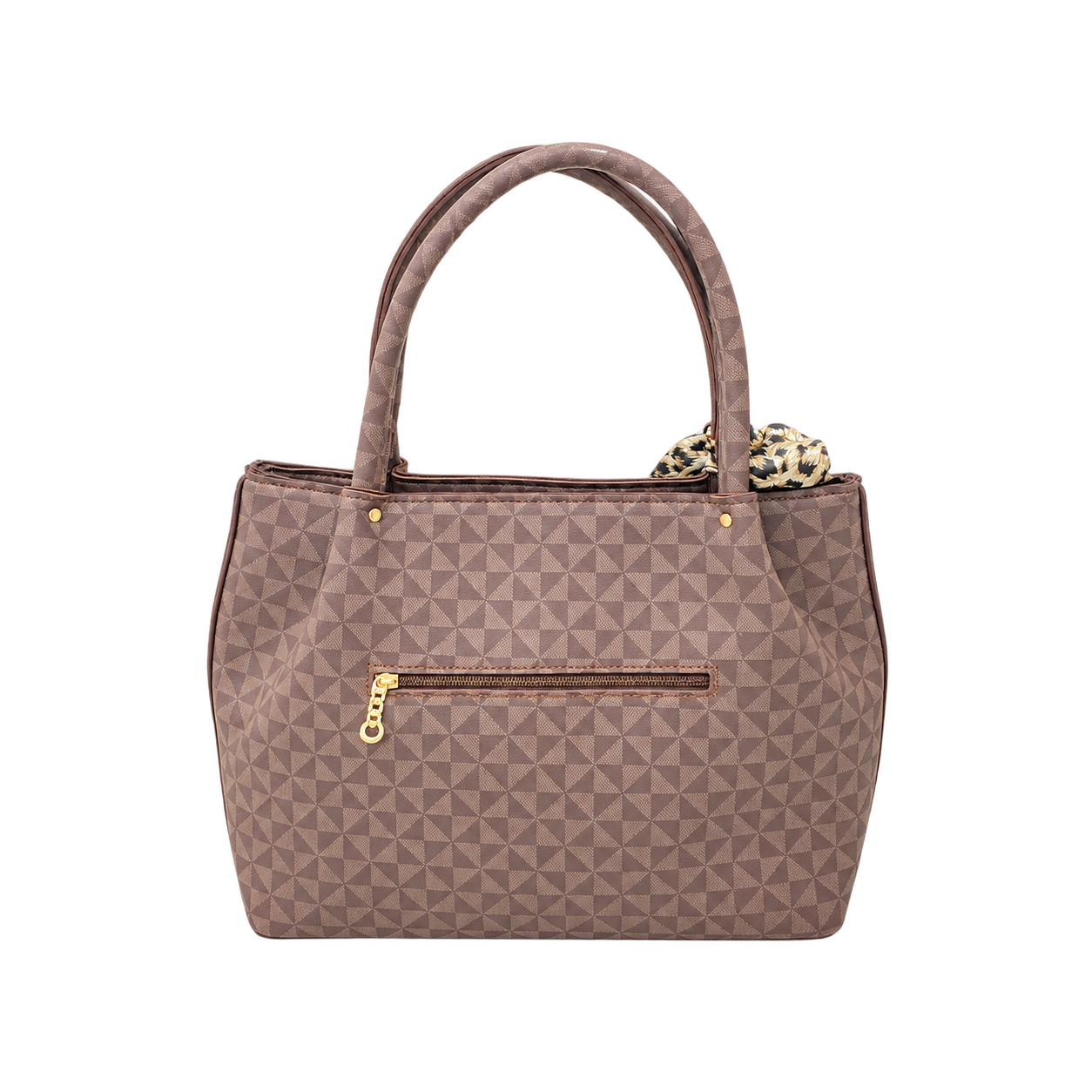 Mocha Geometric Tote