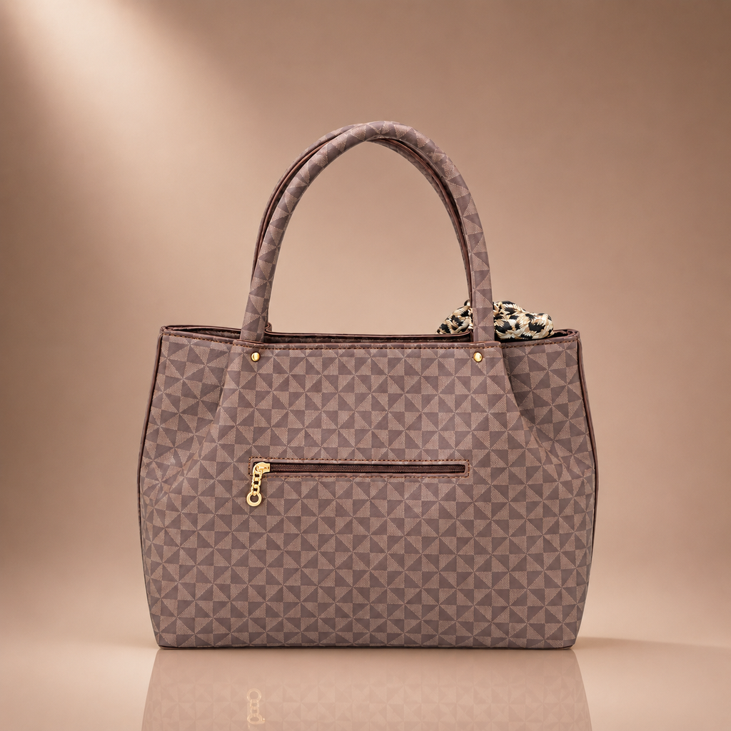 Mocha Geometric Tote