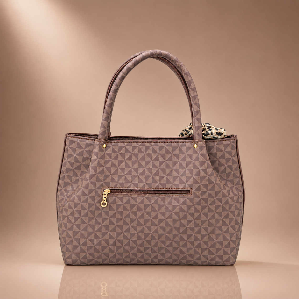Mocha Geometric Tote