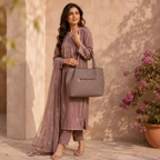 Mocha Geometric Tote